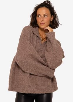 Oversize Pullover Mit Kragen - Taupe -Sassyclassy SassyClassy pullover mit kragen taupe S3208P6225 9YulhLxZ4doVaa
