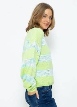 Pullover Mit Mulitcolor Streifen - Hellgrün-hellblau 14 Pullover Mit Mulitcolor Streifen - Hellgrün-hellblau -Sassyclassy SassyClassy pullover mit multicolor streifen hellgrun hellblau S3211P6662 4