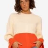 Pullover Mit Orangefarbenem Saum - Offwhite -Sassyclassy SassyClassy pullover mit orangefarbenem offwhite S3208P6222 20kDejZRV7WYHq