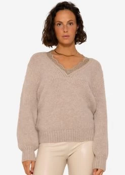 Pullover Mit Spitzen-Ausschnitt - Beige -Sassyclassy SassyClassy pullover mit spitzen ausschnitt beige S3207P6098 2QutERDjNU9yux