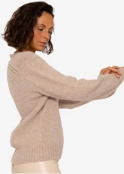 Pullover Mit Spitzen-Ausschnitt - Beige -Sassyclassy SassyClassy pullover mit spitzen ausschnitt beige S3207P6098 5emPHbJw8Poh4a