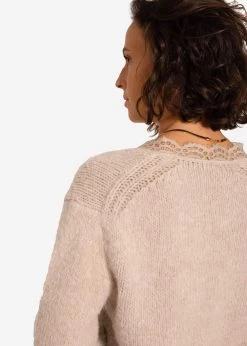 Pullover Mit Spitzen-Ausschnitt - Beige -Sassyclassy SassyClassy pullover mit spitzen ausschnitt beige S3207P6098 9PxXSXBqX8piCO