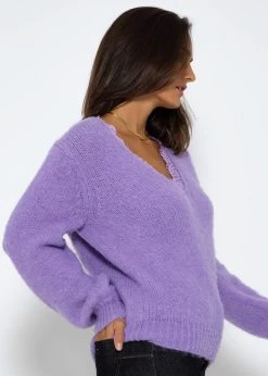 Pullover Mit Spitzen-Ausschnitt - Lila 13 Pullover Mit Spitzen-Ausschnitt - Lila -Sassyclassy SassyClassy pullover mit spitzen ausschnitt lila S3207P6095 6