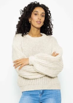 Pullover Mit Struktur - Beige
