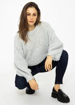 Pullover Mit Struktur - Hellgrau -Sassyclassy SassyClassy pullover mit struktur hellgrau S3211P6729 5