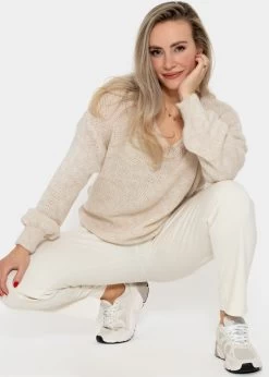 Pullover Mit V-Ausschnitt - Beige -Sassyclassy SassyClassy pullover mit v ausschnitt beige S3209P6410QKPtoKJ4jgE6R