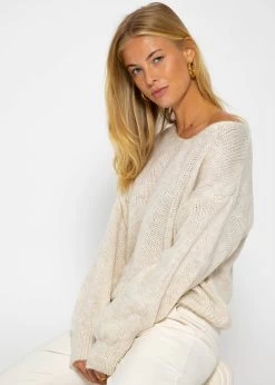 Pullover Mit V-Ausschnitt - Beige -Sassyclassy SassyClassy pullover mit v ausschnitt beige S3209P6410 16