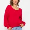 Pullover Mit V-Ausschnitt - Rot -Sassyclassy SassyClassy pullover mit v ausschnitt rot S4201P6774 1