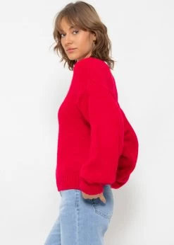 Pullover Mit V-Ausschnitt - Rot -Sassyclassy SassyClassy pullover mit v ausschnitt rot S4201P6774 3