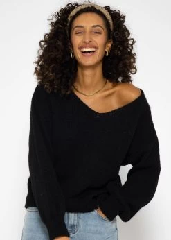 Pullover Mit V-Ausschnitt - Schwarz -Sassyclassy SassyClassy pullover mit v ausschnitt schwarz S3209P6413 10