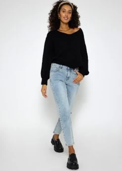 Pullover Mit V-Ausschnitt - Schwarz -Sassyclassy SassyClassy pullover mit v ausschnitt schwarz S3209P6413 5