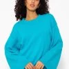 Oversize Pullover Mit Weiten Ärmeln - Türkis -Sassyclassy SassyClassy pullover mit weiten armeln turkis S3211P6707 4UgT1H5NOqBhIK