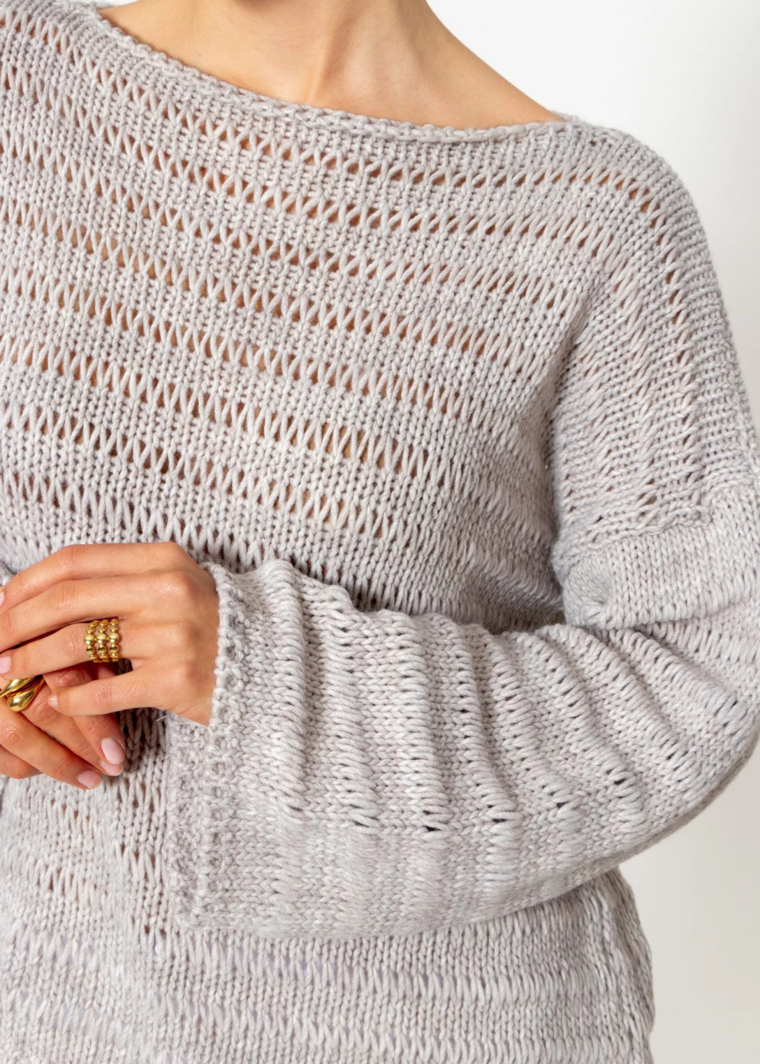 Pullover Mit Weiten Ärmeln - Grau 10 Pullover Mit Weiten Ärmeln - Grau – Bild 8