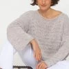 Pullover Mit Weiten Ärmeln - Grau -Sassyclassy SassyClassy pullover mit weiten armeln und feinem rippmuster grau S4203P6834