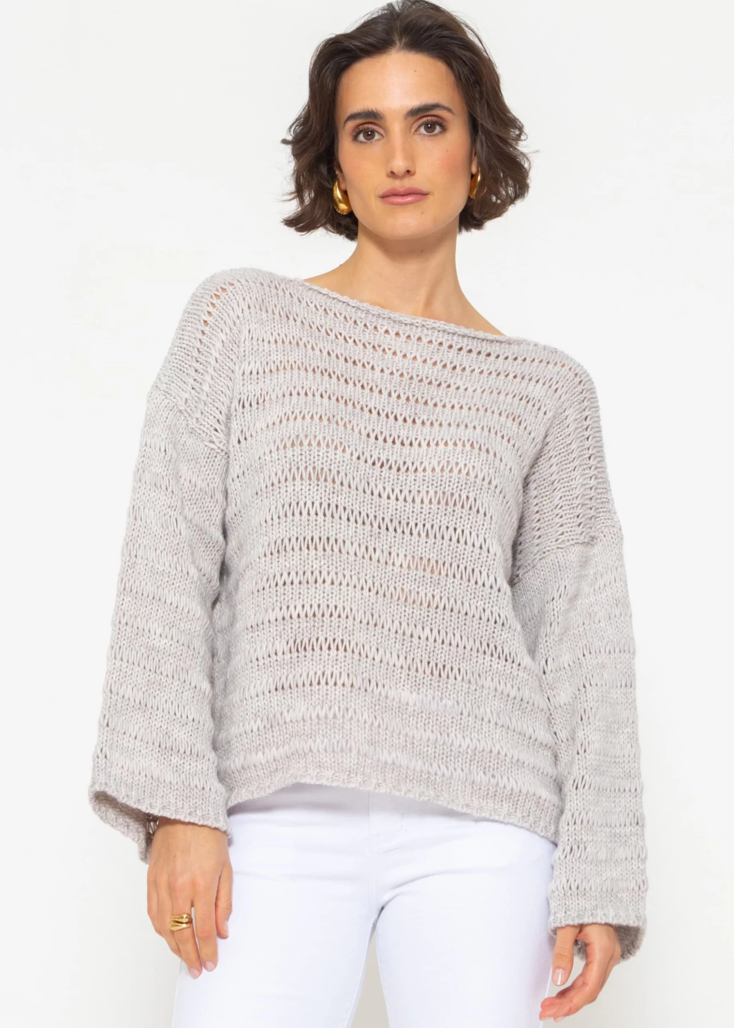 Pullover Mit Weiten Ärmeln - Grau 8 Pullover Mit Weiten Ärmeln - Grau – Bild 6