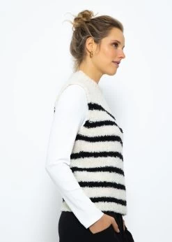 Pullunder Mit Schwarzen Streifen - Offwhite -Sassyclassy SassyClassy pullunder mit schwarzen streifen offwhite S3210P6610 2