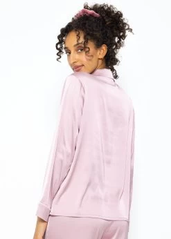 Satin Pyjama Bluse Mit Paspel - Rosa -Sassyclassy SassyClassy pyjama bluse mit paspel rosa S3209NL6423 10unzcfmY1T13VP