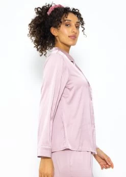 Satin Pyjama Bluse Mit Paspel - Rosa -Sassyclassy SassyClassy pyjama bluse mit paspel rosa S3209NL6423 1VvF3memHcx1fL