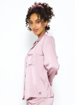 Satin Pyjama Bluse Mit Paspel - Rosa -Sassyclassy SassyClassy pyjama bluse mit paspel rosa S3209NL6423 4aSnGuNeGuyDKw