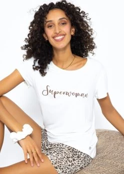 Pyjama Shirt Mit Print - Offwhite -Sassyclassy SassyClassy pyjama shirt mit print offwhite S3209NI6477 5ZDPLSPR959BDF