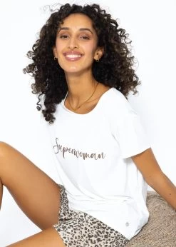 Pyjama Shirt Mit Print - Offwhite