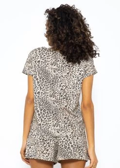 Pyjamashirt Mit Leoprint - Beige -Sassyclassy SassyClassy pyjamashirt mit leoprint offwhite S3209NI6474 1JMtNikfnWWNL0