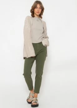 Relax Fit Highwaist Jeans, Khaki -Sassyclassy SassyClassy relax fit jeans khaki S3204B5892 7