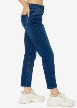 Relax Fit Jeans Mit Schlitz - Dunkelblau -Sassyclassy SassyClassy relax fit jeans mit schlitz dunkelblau S3212D6745 3