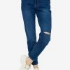 Relax Fit Jeans Mit Schlitz - Dunkelblau -Sassyclassy SassyClassy relax fit jeans mit schlitz dunkelblau S3212D6745 8