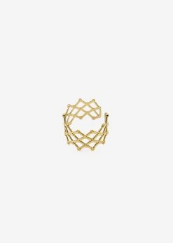 Ring Mit Gitter-Muster, Gold -Sassyclassy SassyClassy ring mit gitter muster gold S2204A1082 2