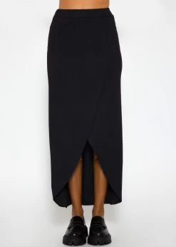 Rip Jersey-Rock Mit Wickel-Optik, Schwarz -Sassyclassy SassyClassy rip jersey rock mit wickel optik schwarz S3204B5822 7