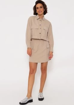 Rock Mit Aufgesetzten Taschen - Beige 12 Rock Mit Aufgesetzten Taschen - Beige -Sassyclassy SassyClassy rock mit aufgesetzten taschen beige S3211R6699 3