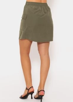 Rock Mit Aufgesetzten Taschen - Khaki 11 Rock Mit Aufgesetzten Taschen - Khaki -Sassyclassy SassyClassy rock mit aufgesetzten taschen khaki S3211R6698 3