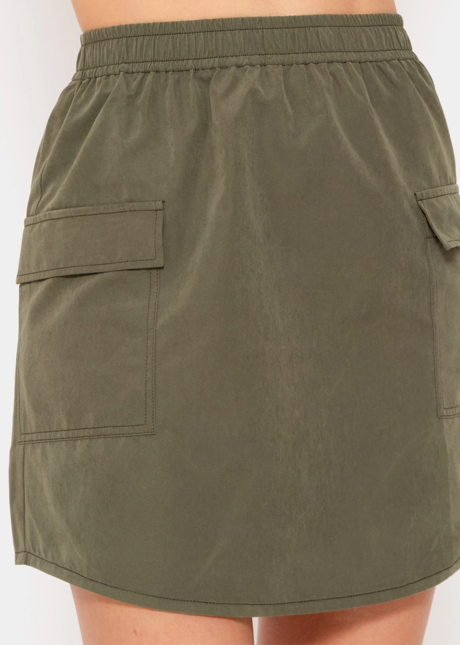 Rock Mit Aufgesetzten Taschen - Khaki 8 Rock Mit Aufgesetzten Taschen - Khaki – Bild 6