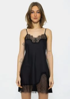 Satin Nachthemd Mit Spitze - Schwarz -Sassyclassy SassyClassy satin nachthemd mit spitze schwarz S3211NN6626 6flX3XuzyfIBLC