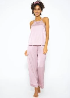 Satin Pants Mit Paspel - Rosa -Sassyclassy SassyClassy satin pants mit paspel rosa S3209NH6420h0yYhWX3CkyPh