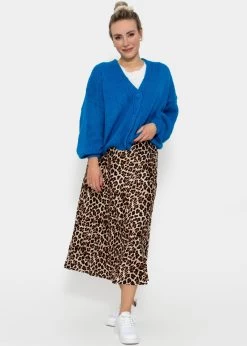 Satin Rock Mit Leo-Print, Braun -Sassyclassy SassyClassy satin rock mit leo print in braun S3207R6087 1