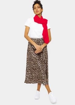 Satin Rock Mit Leo-Print, Braun -Sassyclassy SassyClassy satin rock mit leo print in braun S3207R6087 2