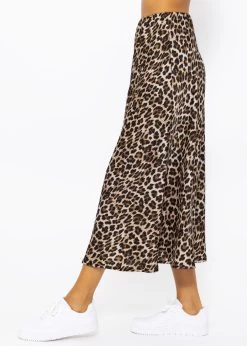 Satin Rock Mit Leo-Print, Braun -Sassyclassy SassyClassy satin rock mit leo print in braun S3207R6087 5