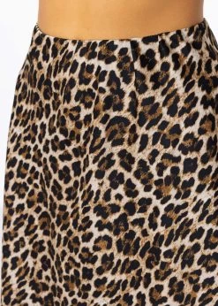 Satin Rock Mit Leo-Print, Braun -Sassyclassy SassyClassy satin rock mit leo print in braun S3207R6087 8