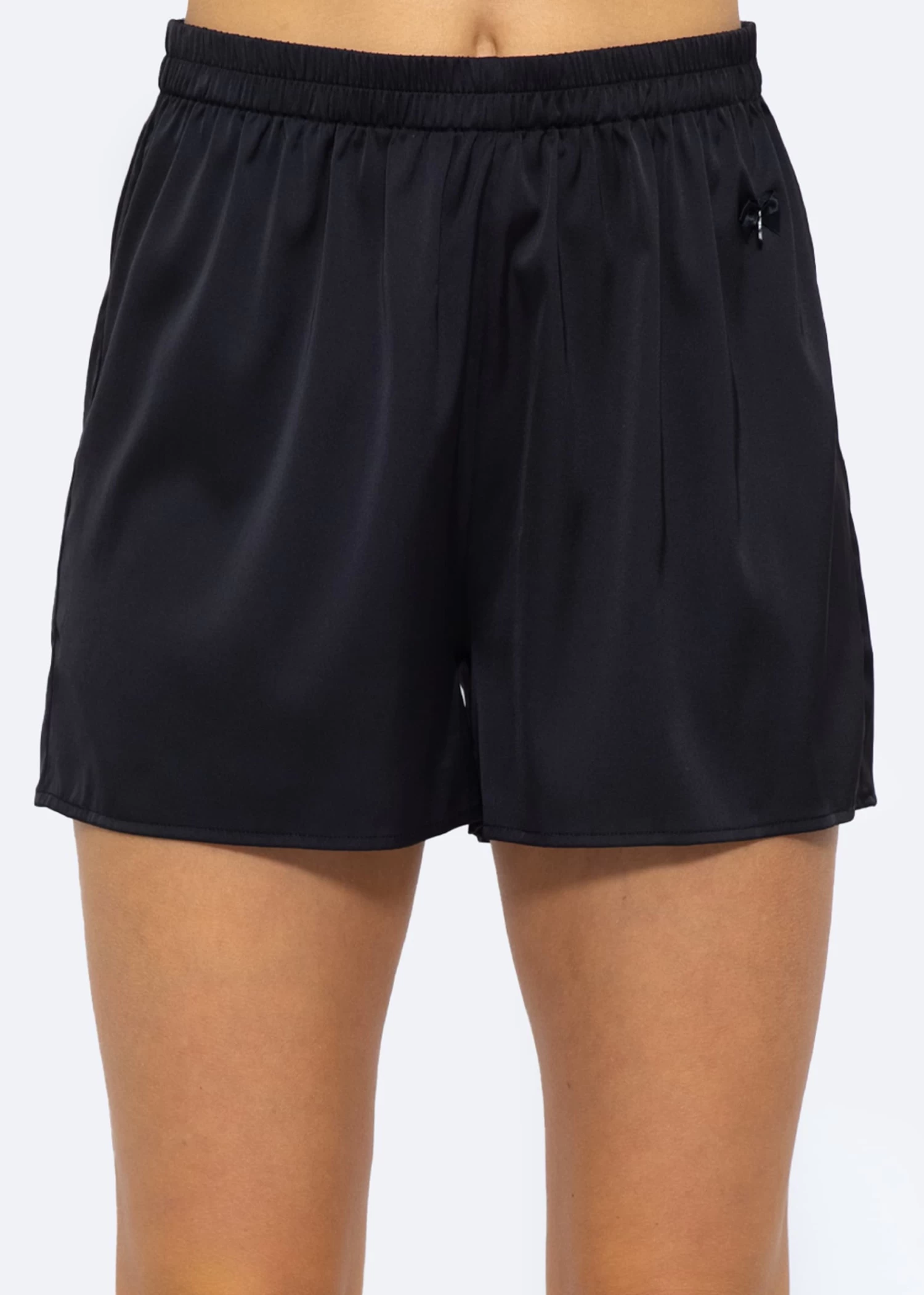 Satin Pyjama Shorts - Schwarz 3 Satin Pyjama Shorts - Schwarz