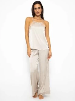 Satin Pyjama Top Mit Spitze - Champagner 11 Satin Pyjama Top Mit Spitze - Champagner -Sassyclassy SassyClassy satin top mit spitze champagner S3209NT6418 3