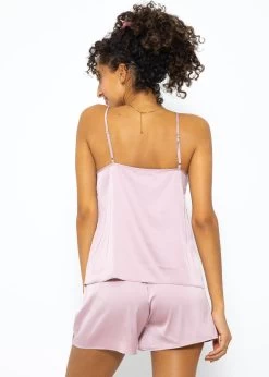 Satin Pyjama Top Mit Spitze - Rosa 15 Satin Pyjama Top Mit Spitze - Rosa -Sassyclassy SassyClassy satin top mit spitze rosa S3209NT6417 6V526VlDzaJaD1
