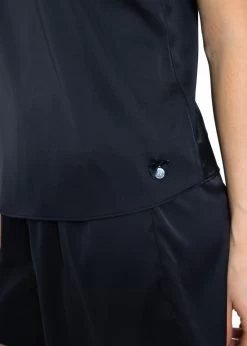 Satin Pyjama Top Mit Spitze - Schwarz -Sassyclassy SassyClassy satin top mit spitze schwarz S3209NT6416 9
