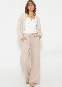 Schimmernde Lässige Viskose Hose - Beige 13 Schimmernde Lässige Viskose Hose - Beige -Sassyclassy SassyClassy schimmernde lassige viskose hose beige S3204B5834 2