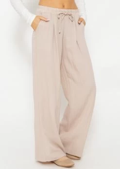 Schimmernde Lässige Viskose Hose - Beige 12 Schimmernde Lässige Viskose Hose - Beige -Sassyclassy SassyClassy schimmernde lassige viskose hose beige S3204B5834 6