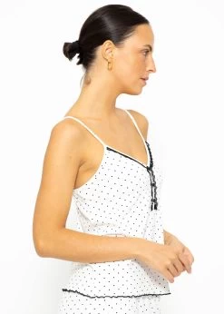 Schlaf-Top Mit Spitze - Weiß -Sassyclassy SassyClassy schlaf top mit spitze weiss S3209NT6324 5