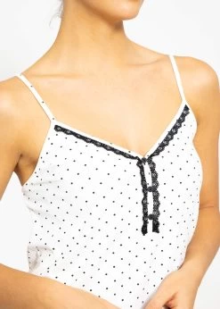 Schlaf-Top Mit Spitze - Weiß -Sassyclassy SassyClassy schlaf top mit spitze weiss S3209NT6324 6