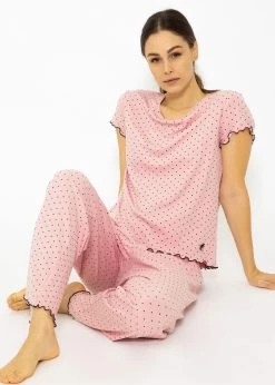Schlafhose Mit Pünktchen - Rosa 11 Schlafhose Mit Pünktchen - Rosa -Sassyclassy SassyClassy schlafhose mit punktchen rosa S3209NH6329 2