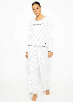 Schlafshirt Mit Pünktchen - Weiß 22 Schlafshirt Mit Pünktchen - Weiß -Sassyclassy SassyClassy schlafshirt mit punktchen weiss S3209NG6337